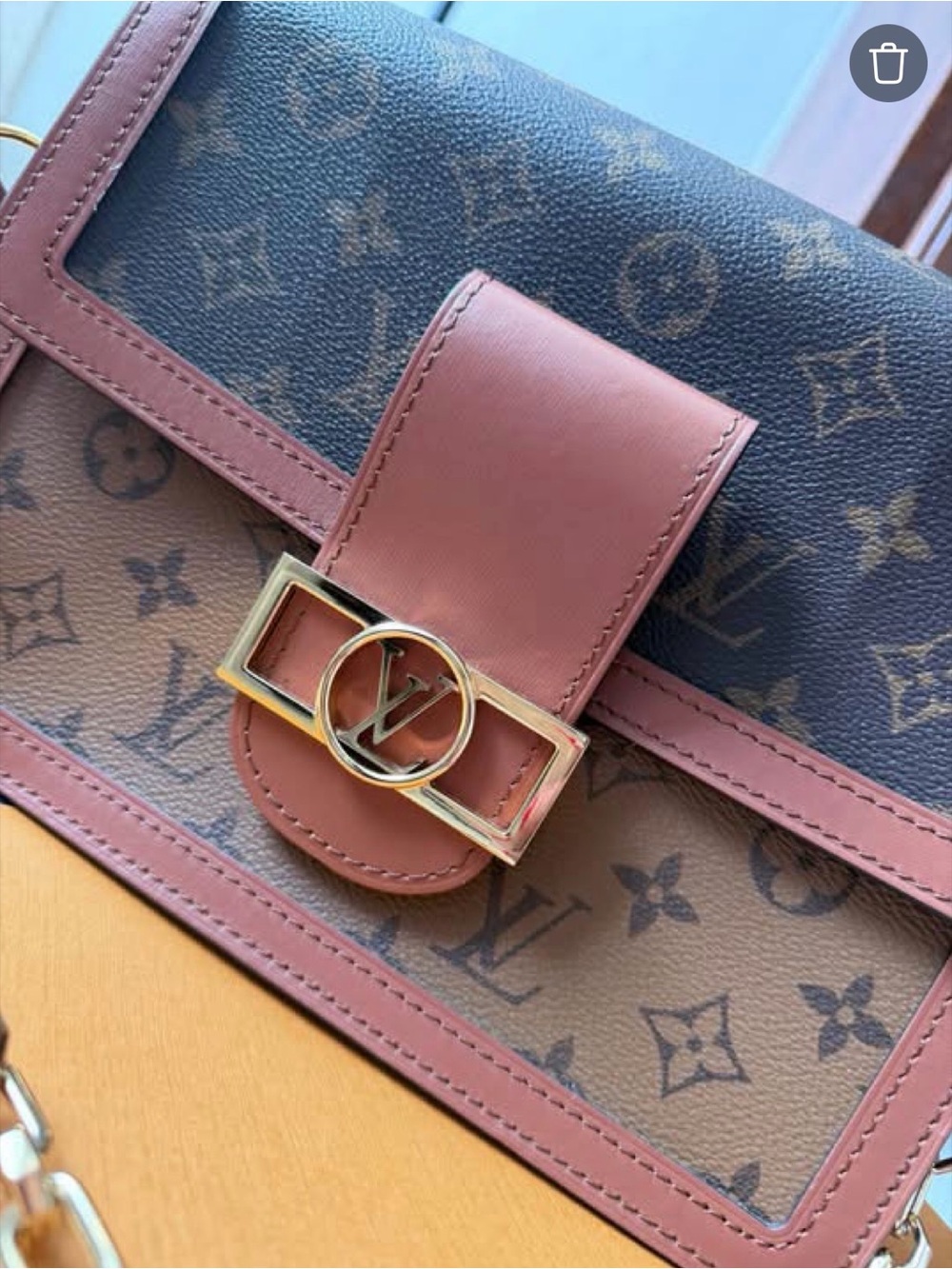 Louis Vuitton Dauphine MM Cross Body Handbag with Chain